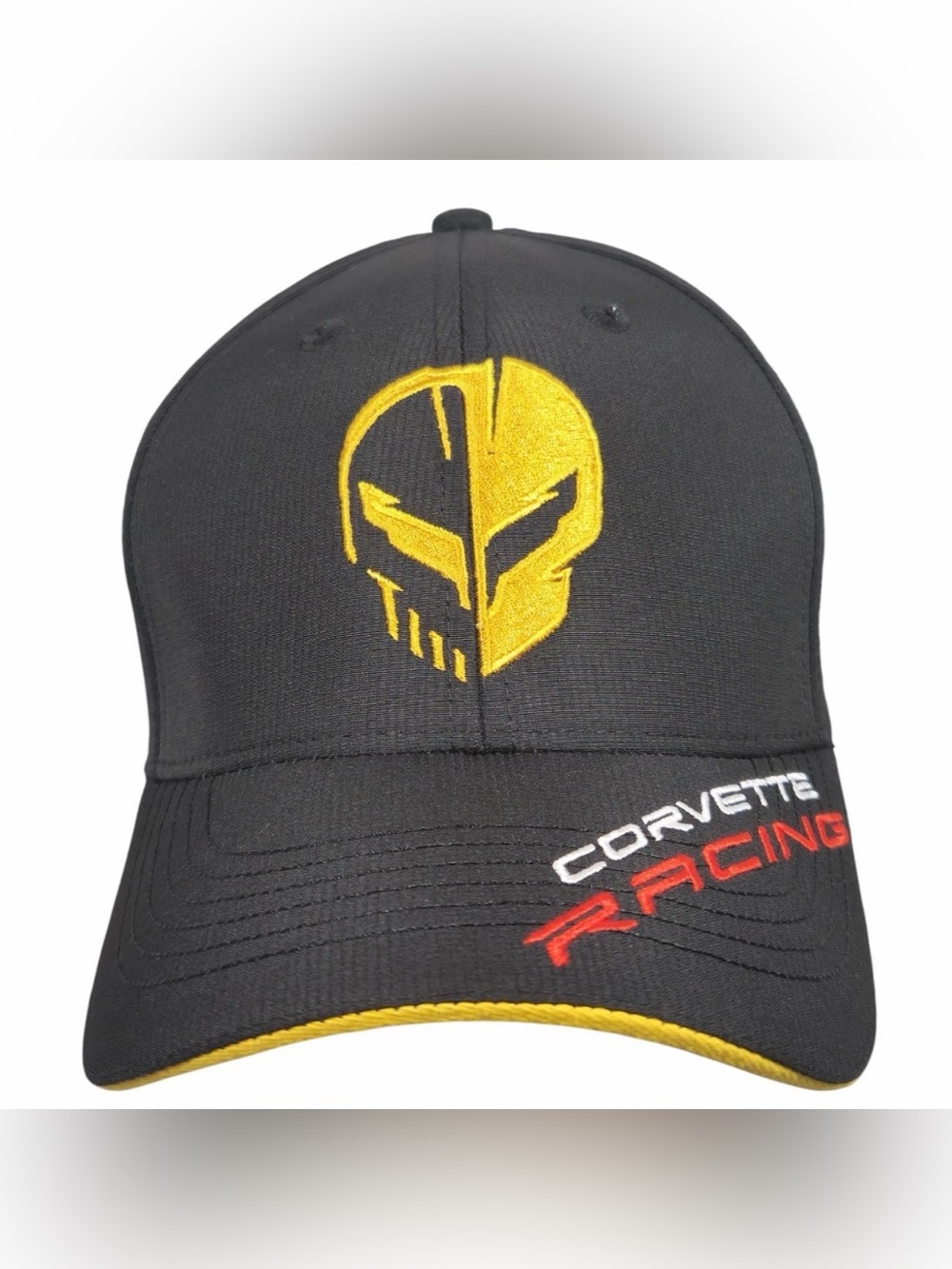 CORVETTE RACING JAKE C8.R HAT, Black & Yellow Embroidered Cap Adjustable